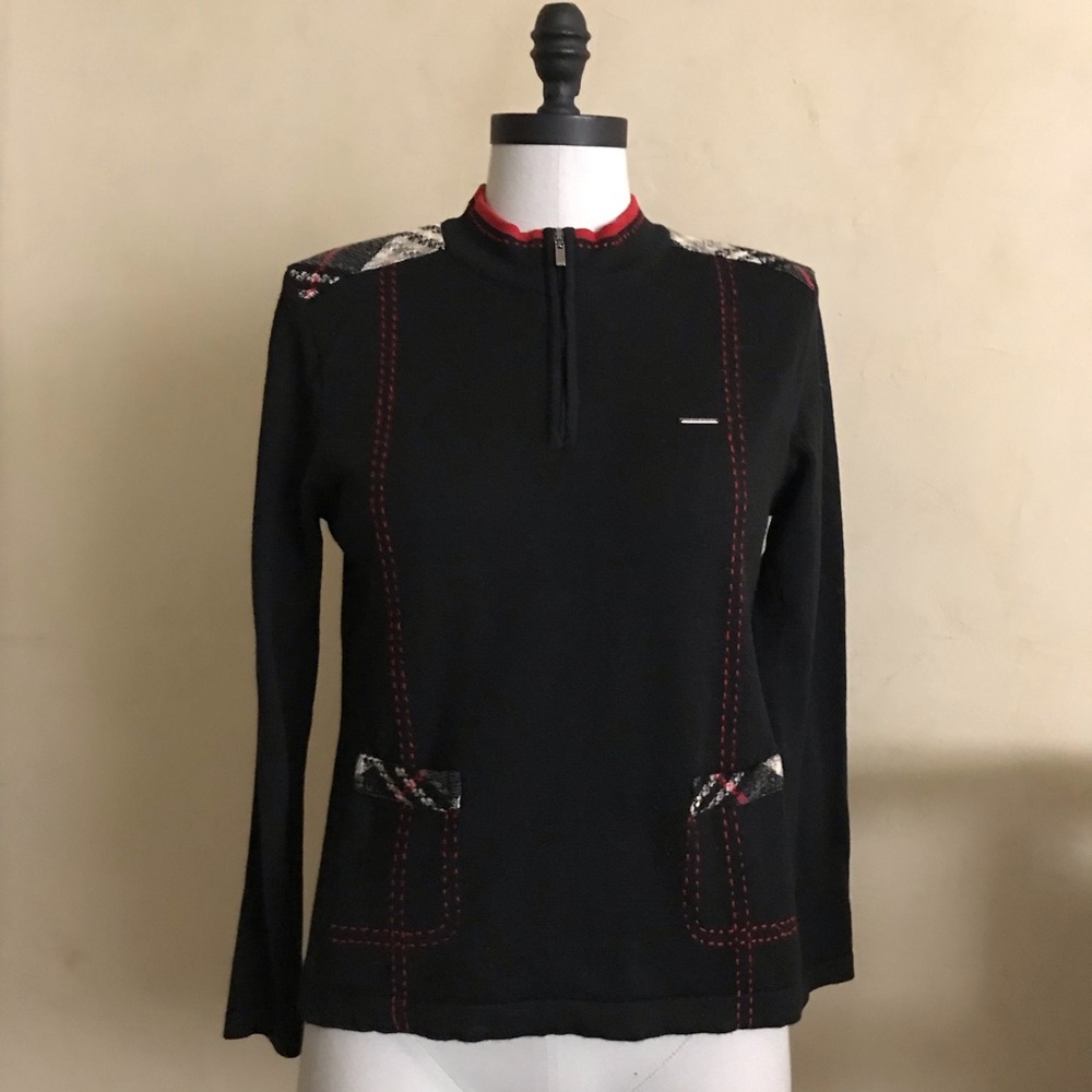 Jack Nicklaus Black Long Sleeve Knit Top - Picture 2 of 10